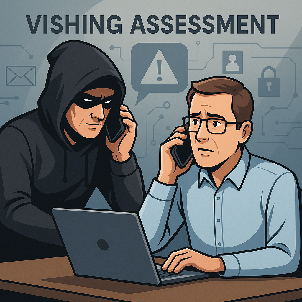 Simulated voice phishing call assessment in action